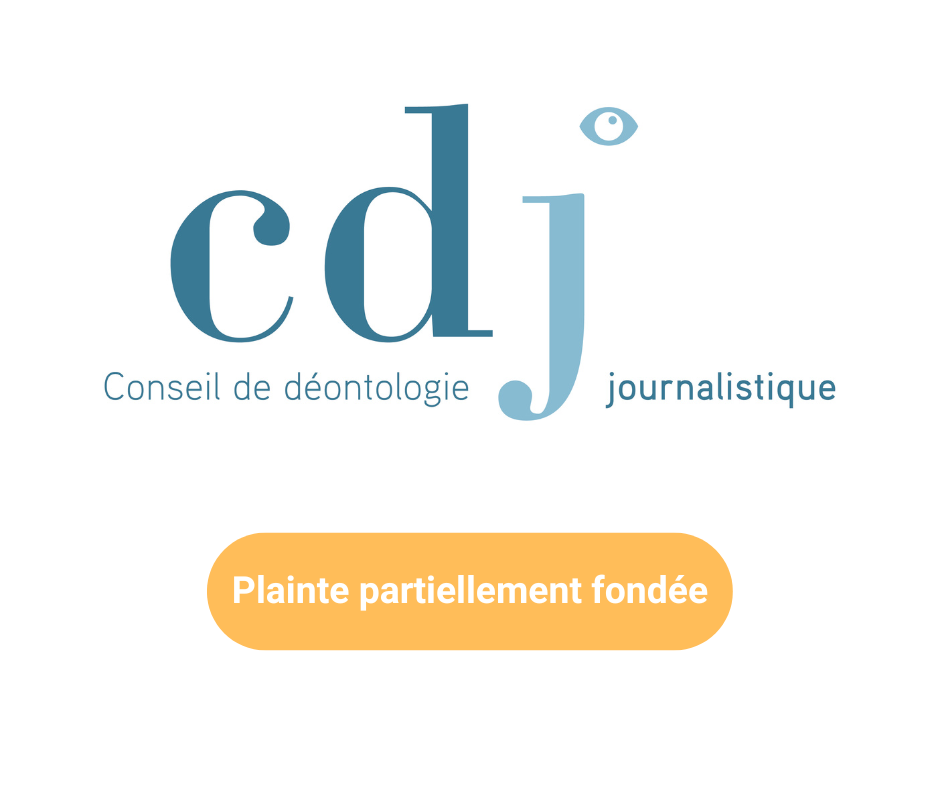 Conseil de déontologie journalistique - Plainte partiellement fondée